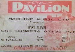 Glasgow Pavilion Ticket 1996